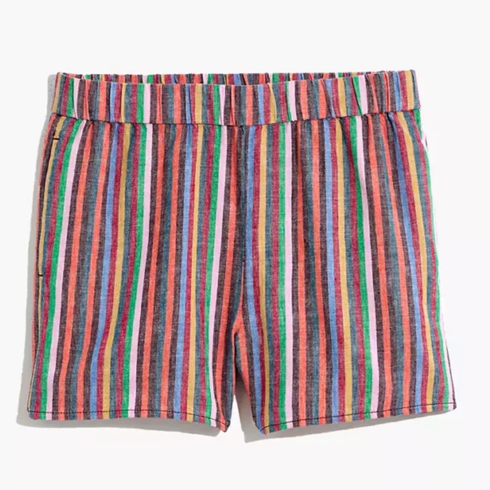 Madewell Pull-On Shorts in Rainbow Stripe XS